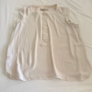 LOFT Cream Sleeveless Blouse